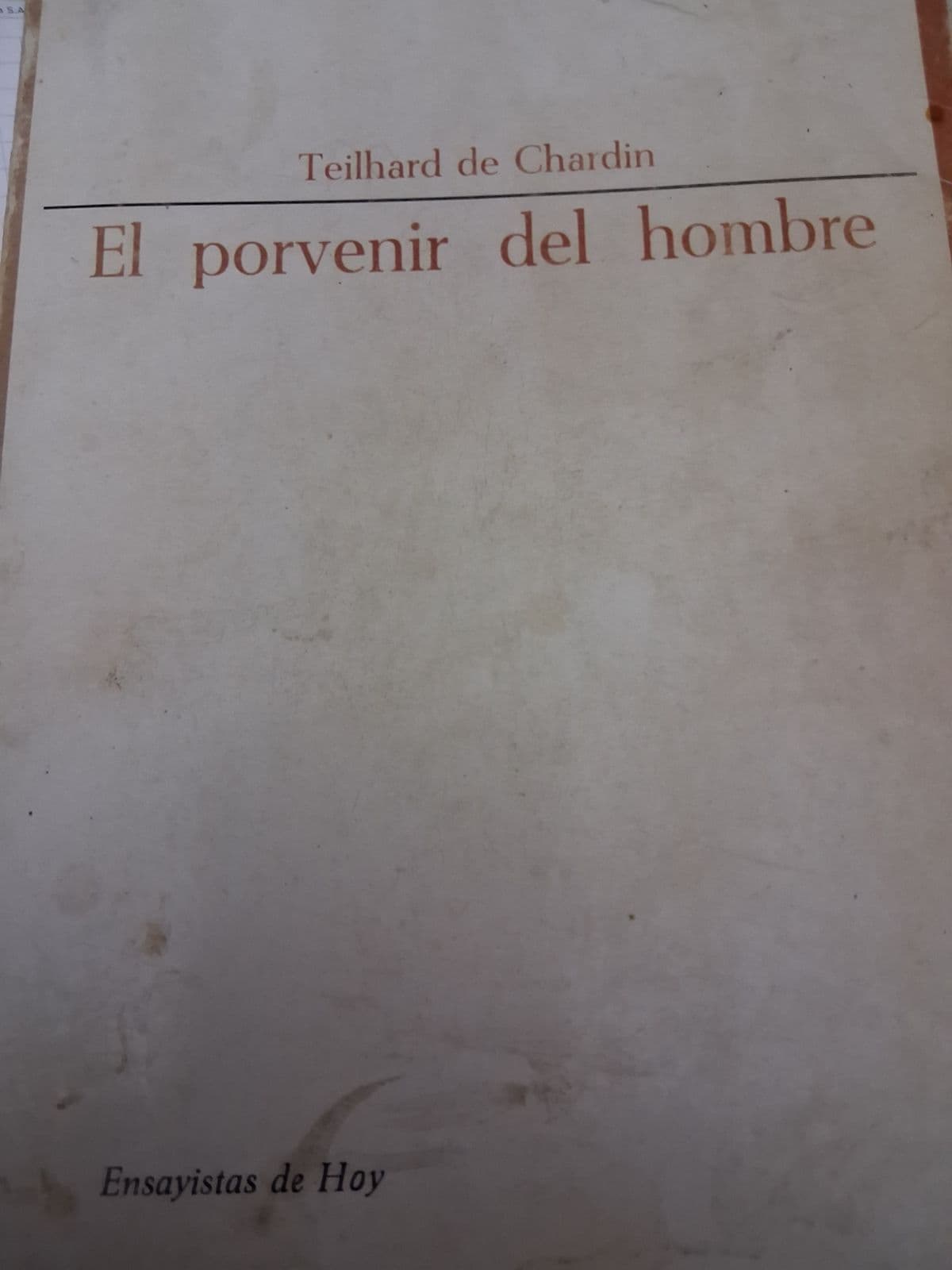 El porvenir del hombre — Teilhard de Chardin, libro usado (foto 1 de 2)