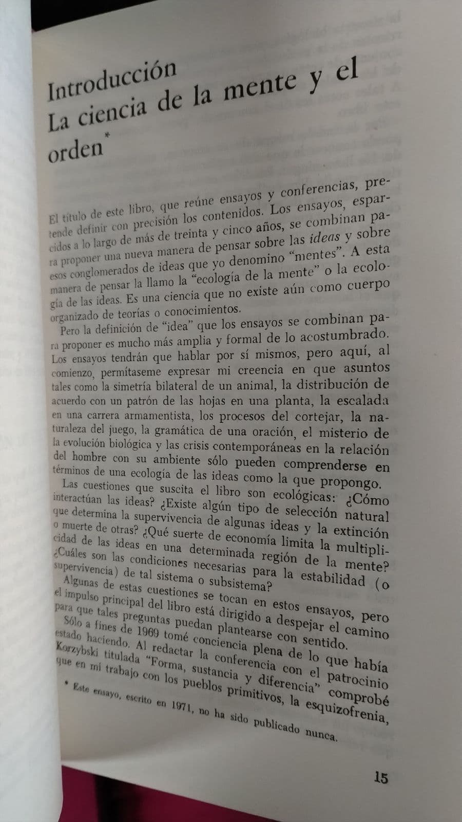 Pasos hacia una ecología de la mente — GREGORY BATESON, libro usado (foto 2 de 3)