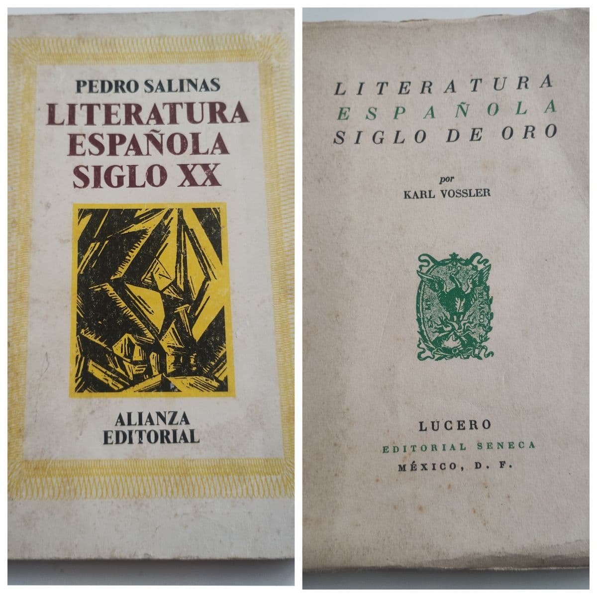 Pack dos obras literatura española — Karl Vossler y Pedro Salinas , libro usado