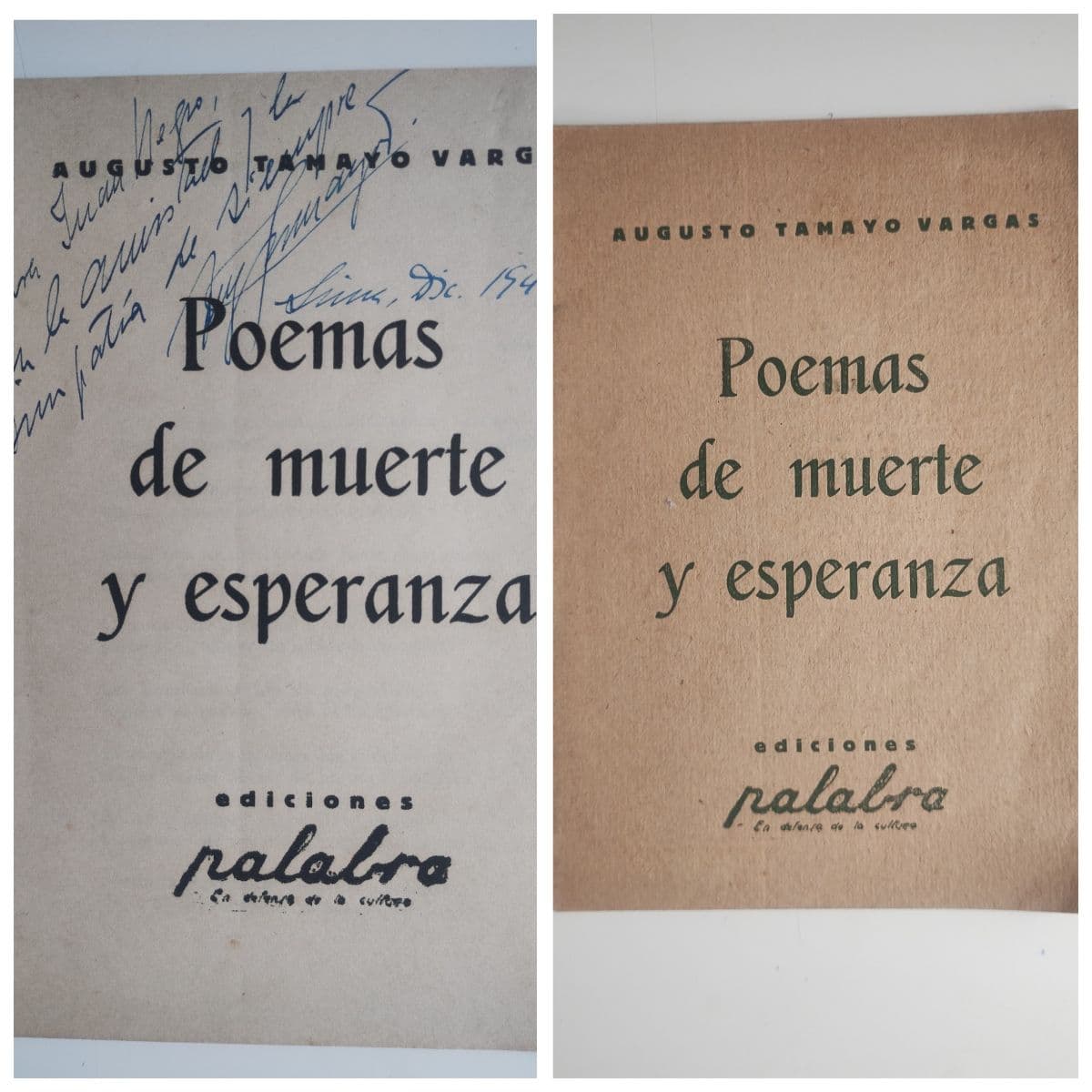 Augusto Tamayo Vargas Poemas de muerte y esperanza Firmado — Augusto Tamayo Vargas , libro usado (foto 1 de 5)