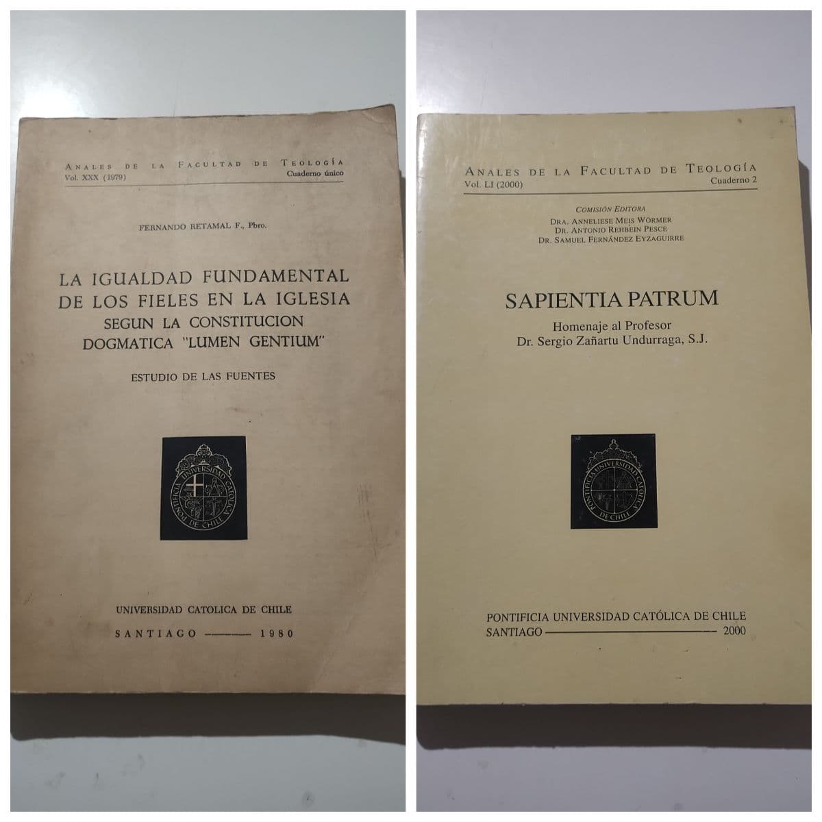 Dos Anales de la Facultad de Teología Universidad Católica de Chile. — Varios, libro usado (foto 1 de 5)