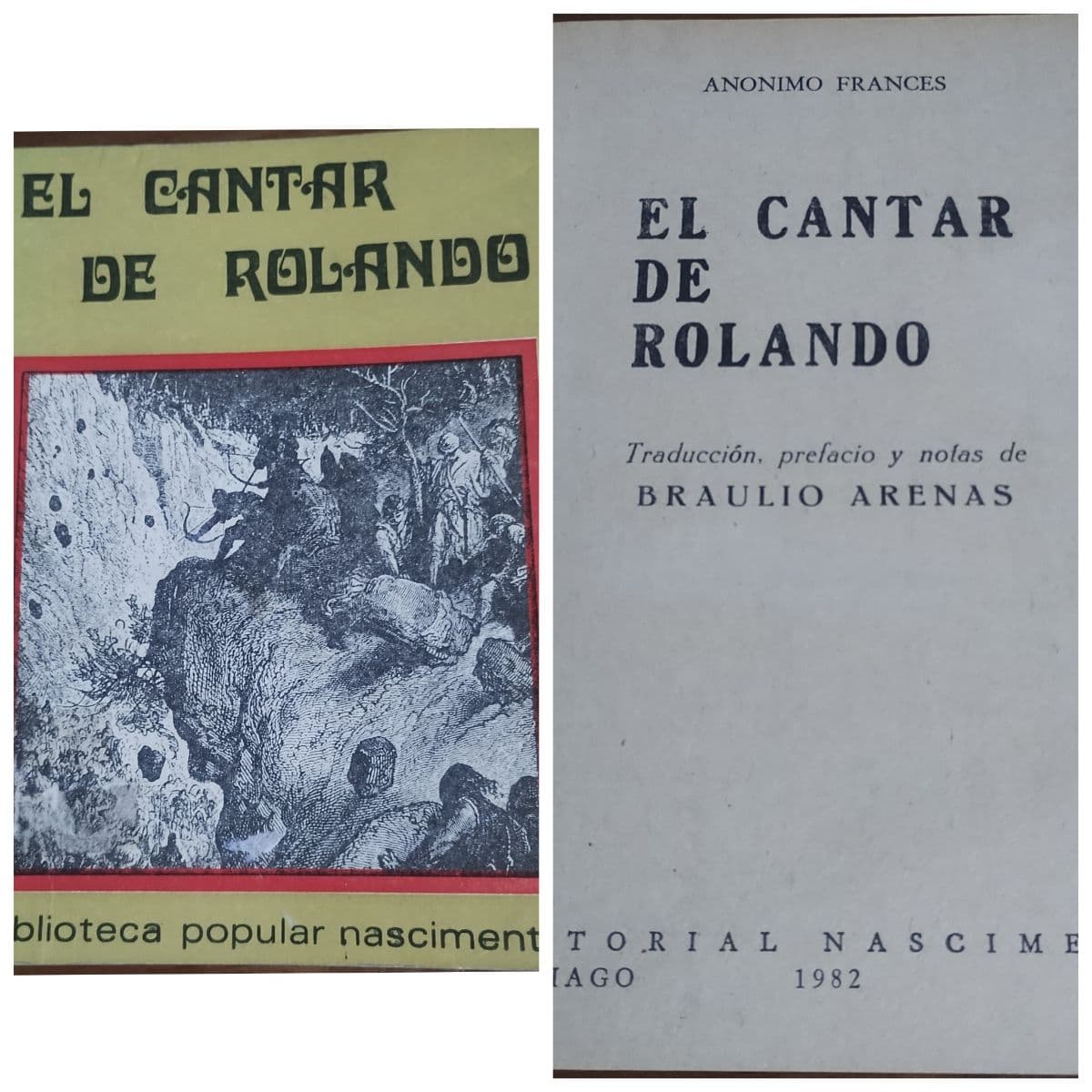 El cantar de Rolando. Traducción Braulio Arenas — Anónimo , libro usado