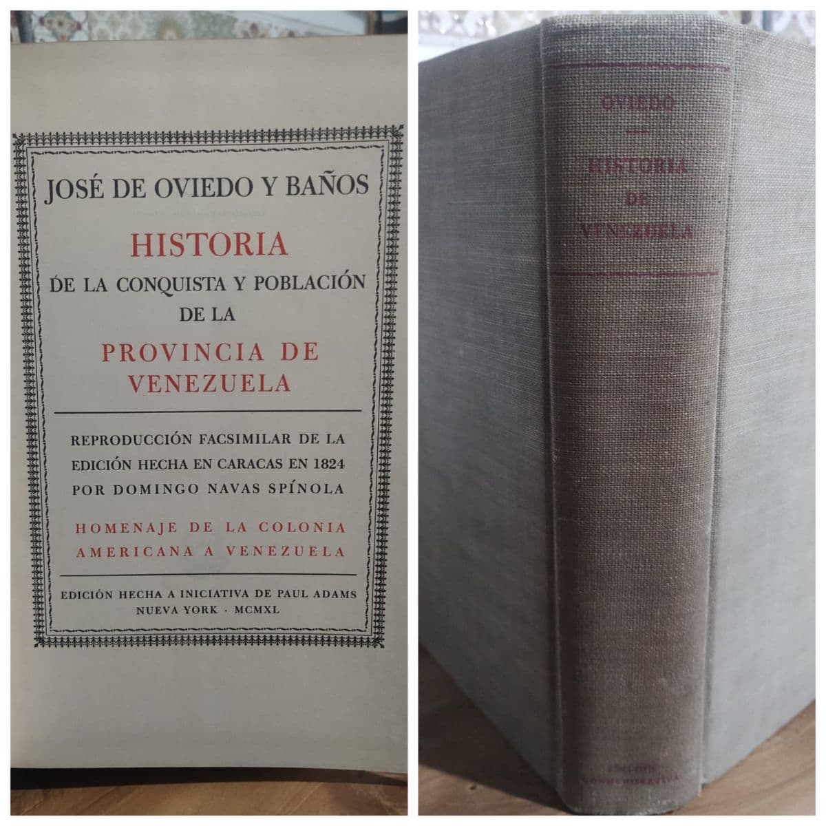 Historia Venezuela, José de Oviedo — José de Oviedo , libro usado