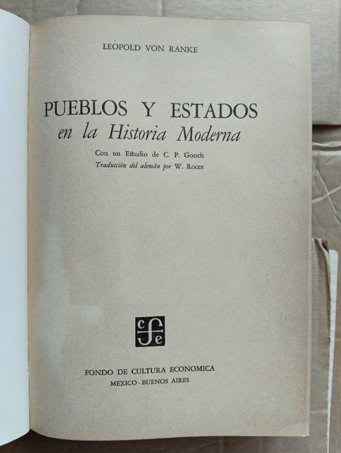 Pueblos y Estados en la Historia Moderna — Leopold von Ranke, libro usado