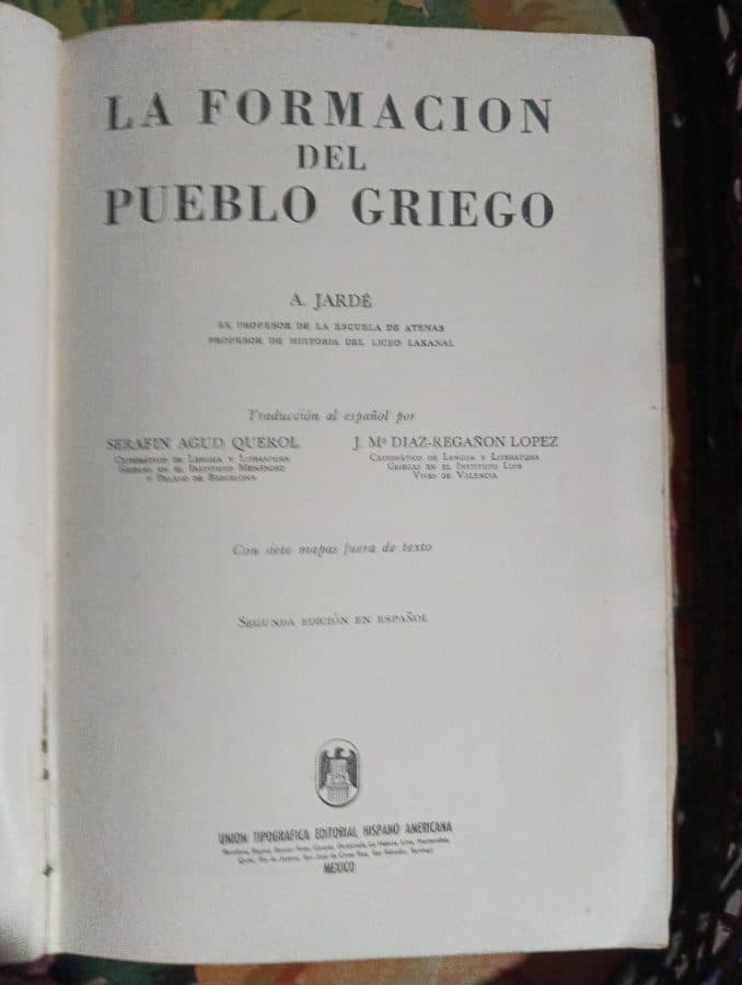 La Formación del Pueblo Griego — A. Jardé, libro usado