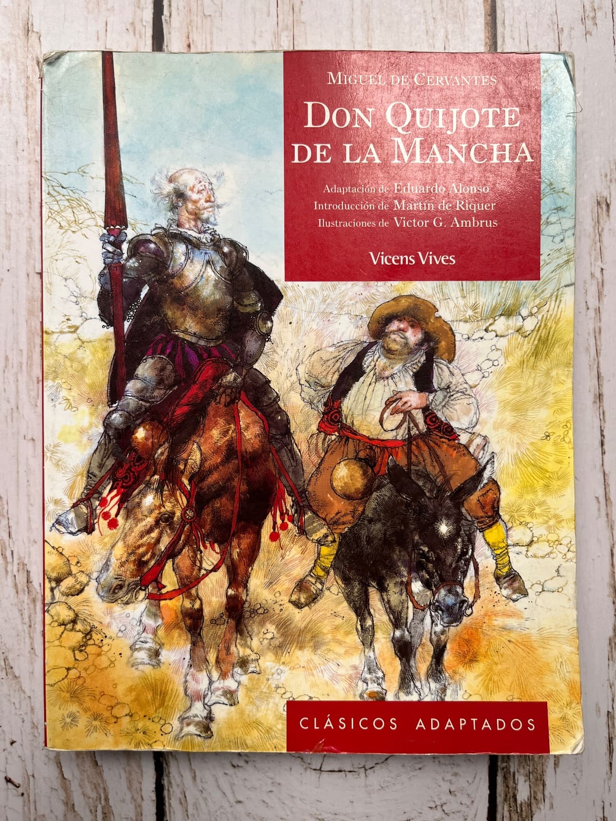 DON QUIJOTE DE LA MANCHA (ILUSTRADO Y ADAPTADO) — Miguel de Cervantes, libro usado