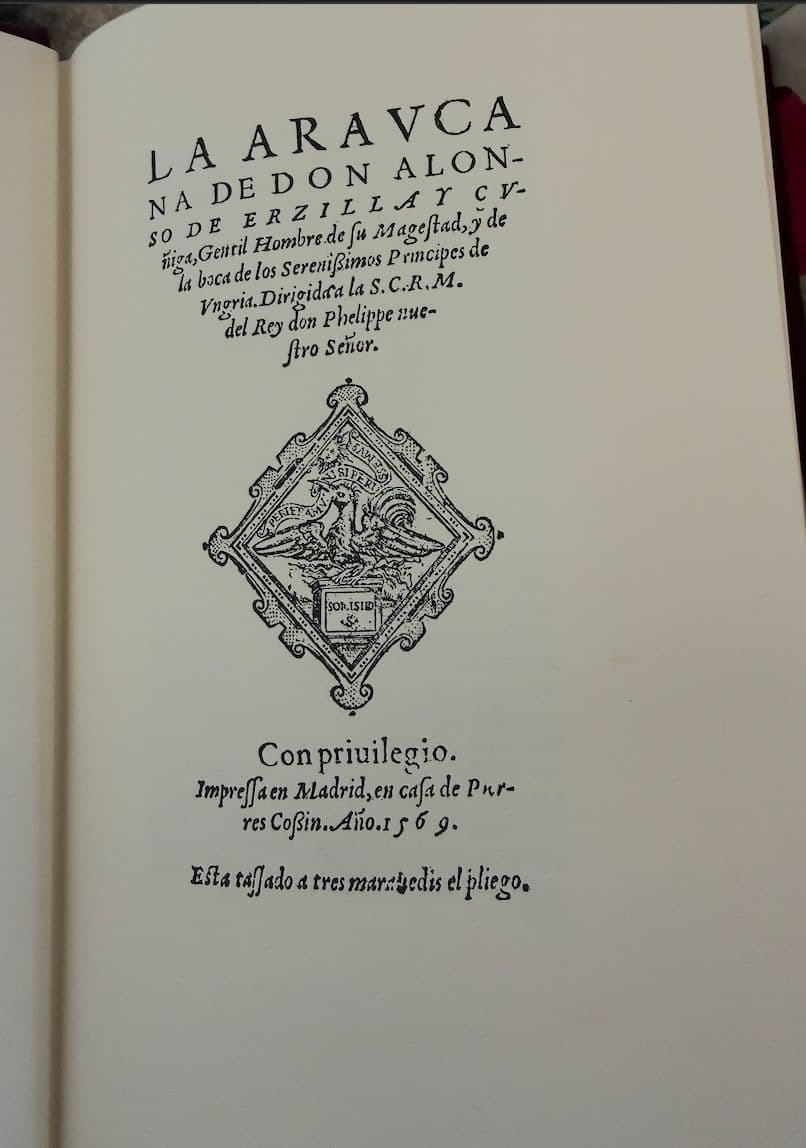 La Araucana — Primera y Segunda Partes (Tomos I-II) — Alonso de Ercilla y Zúñiga, libro usado