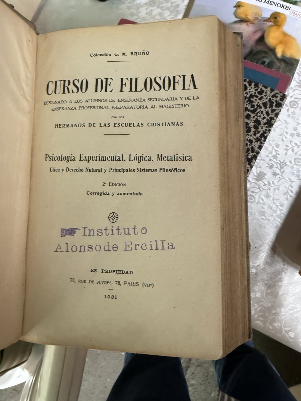 Curso de Filosofía (Colección G. M. Bruño, 1931) — Hermanos de las Escuelas Cristianas, libro usado