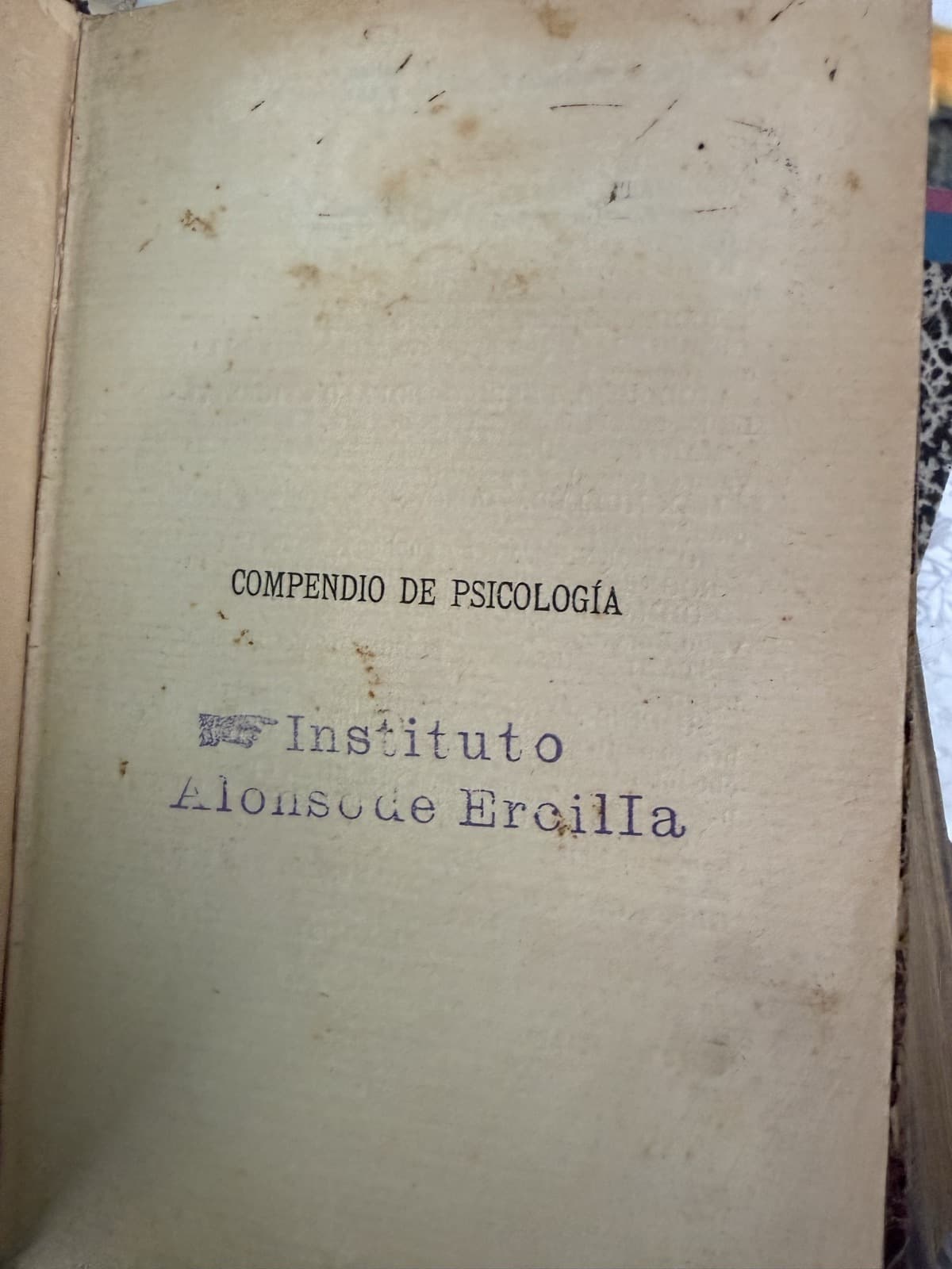 Compendio de Psicología (encuadernado en cuero) — Autor no identificado, libro usado