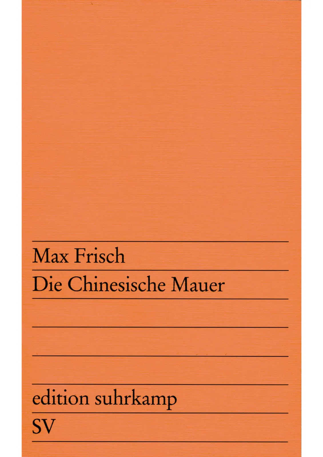 Die Chinesische Mauer — Max Frisch, libro usado