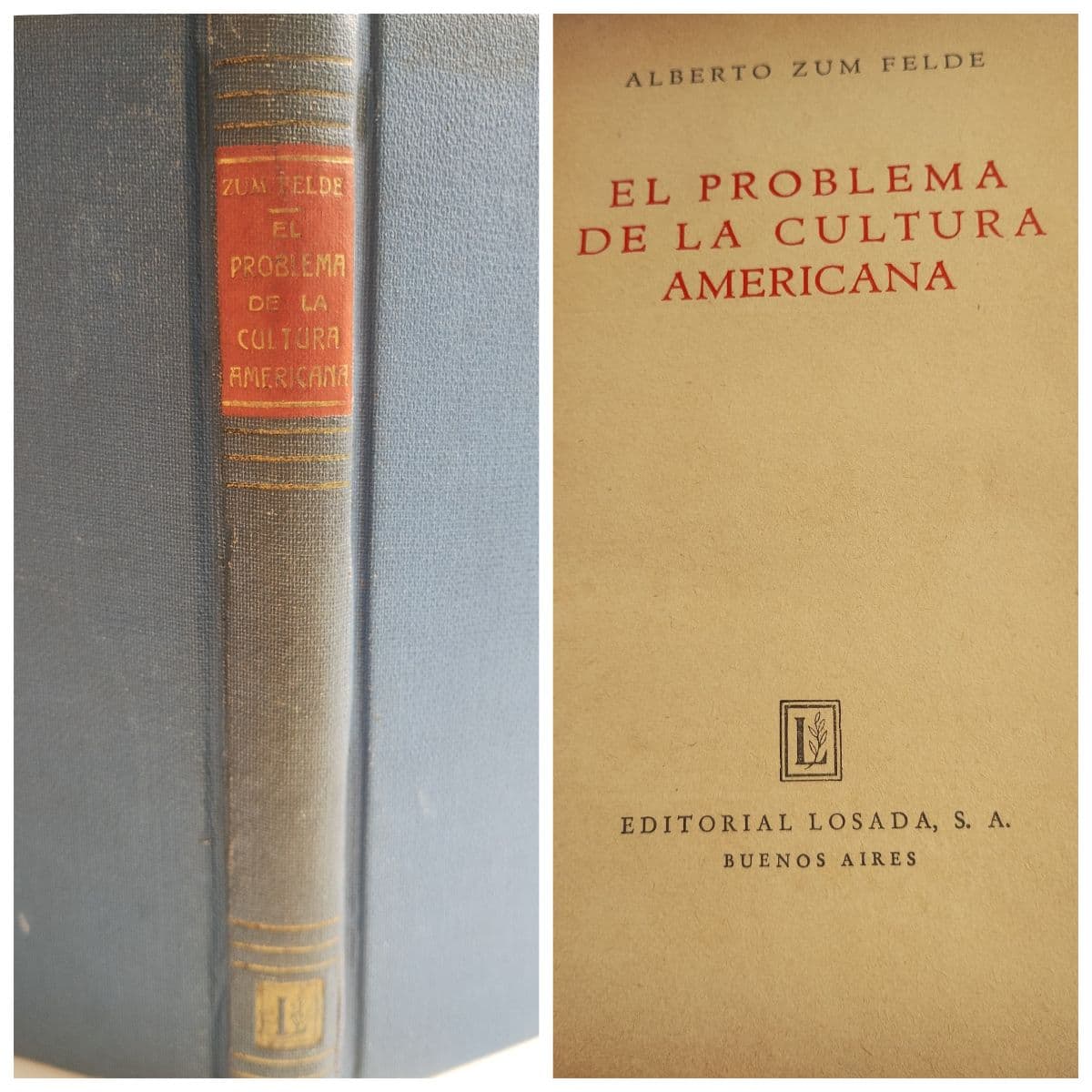El Problema de la Cultura Americana, — Alberto Zum, libro usado (foto 1 de 2)