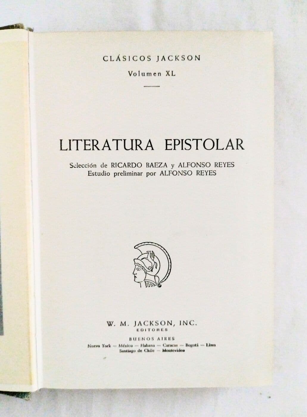 Literatura epistolar — Ricardo Baeza, Alfonso Reyes, libro usado (foto 2 de 4)