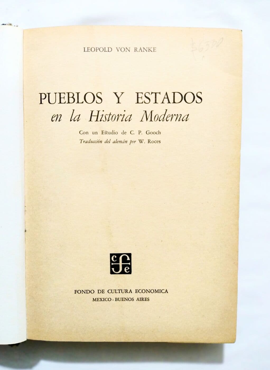 Pueblos y Estados en la Historia Moderna — Leopold von Ranke, libro usado (foto 2 de 2)