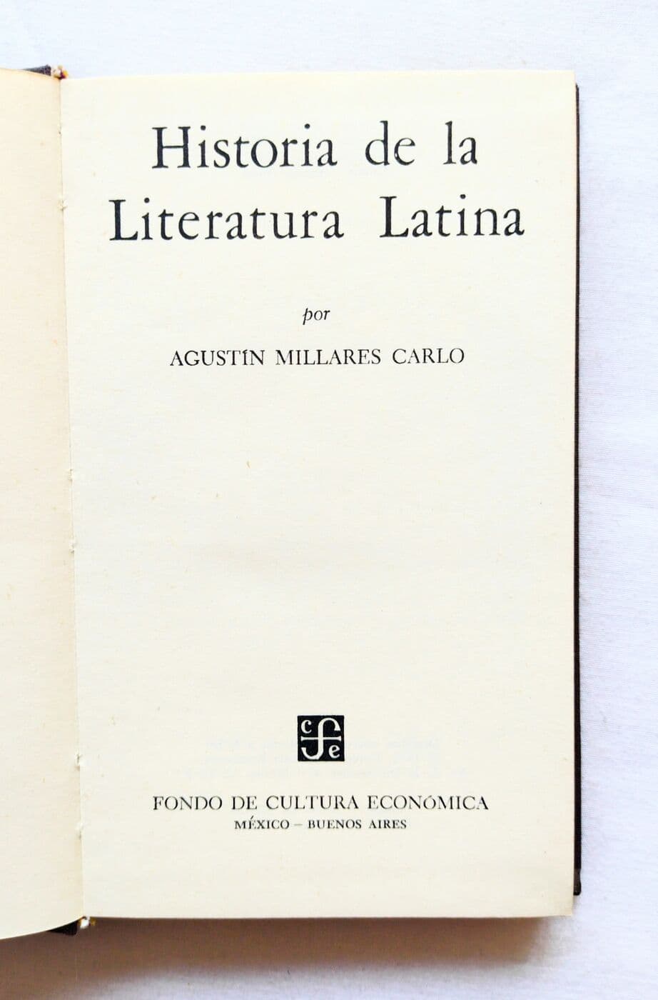 Historia de la literatura latina — Agustín Millares Carlo, libro usado (foto 2 de 2)