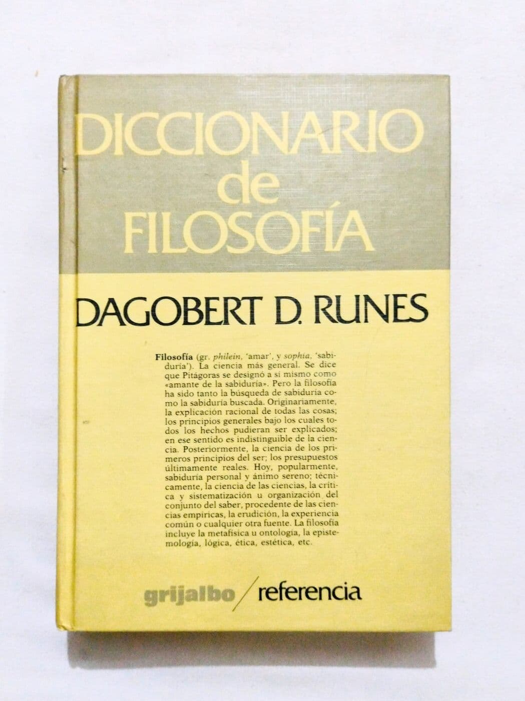 Diccionario de filosofía — Dagoberto D. Runes (ed.), libro usado